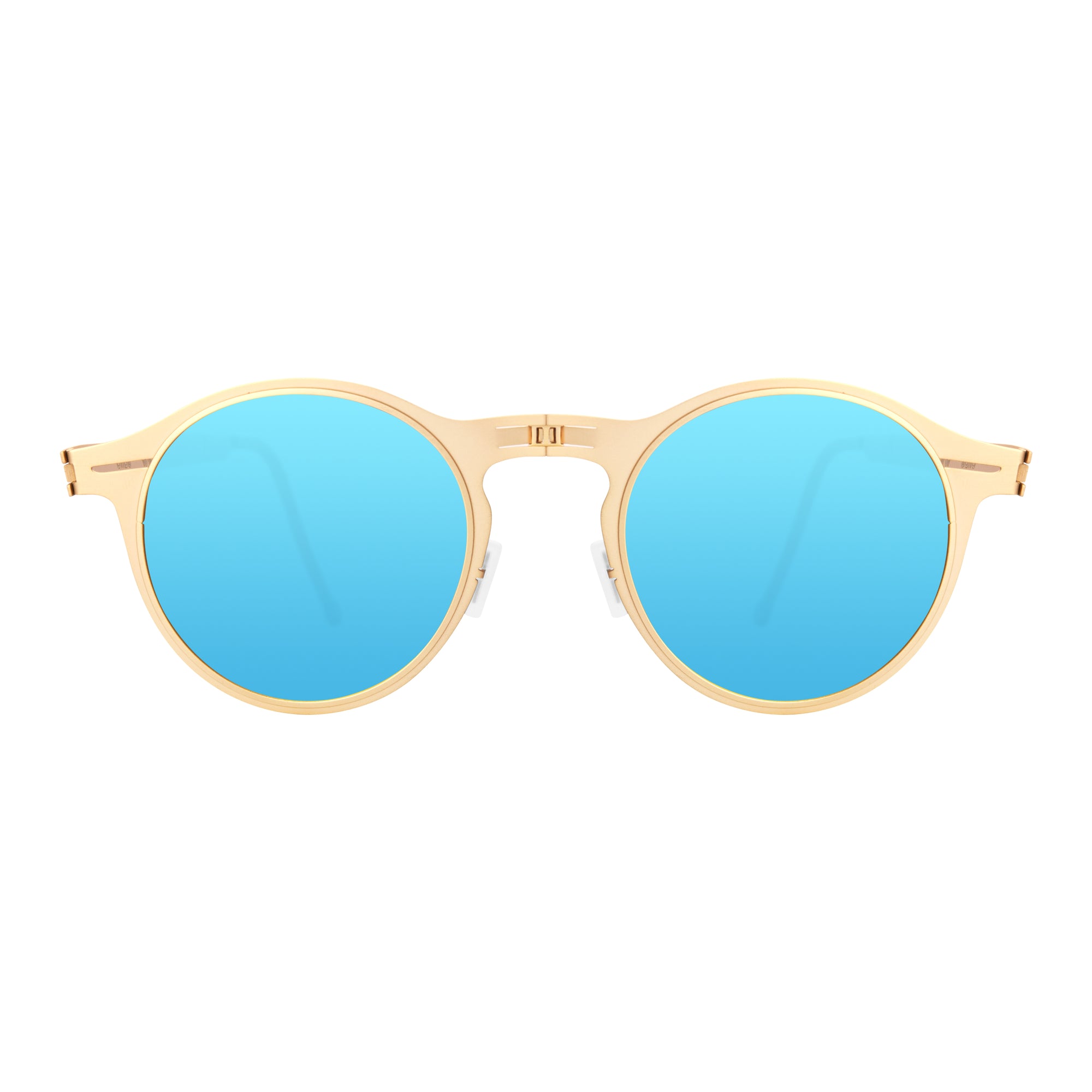 Balto Folding Sunglass 1003 Brush Gold / Blue Mirror