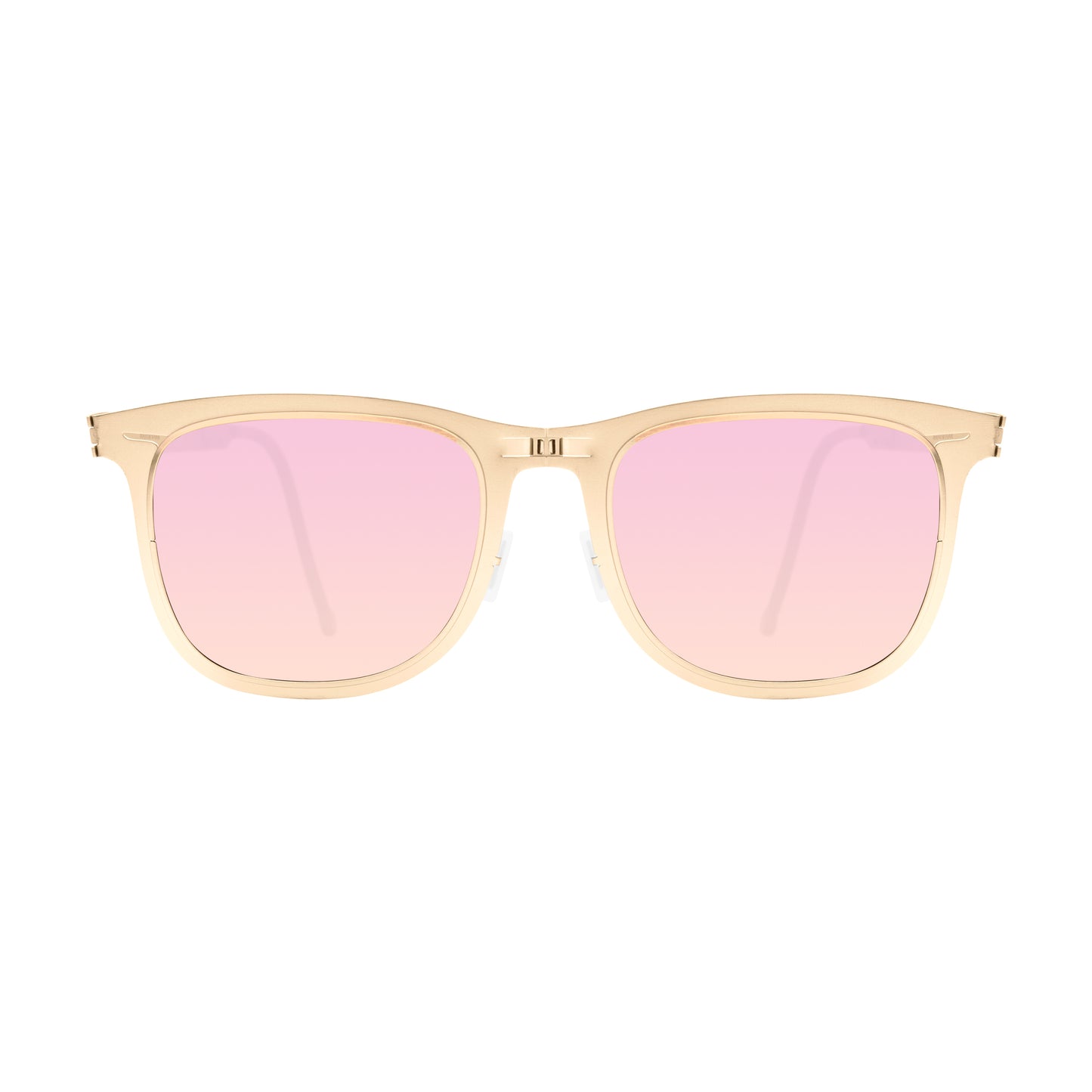Lennox Folding Sunglass 8002 Brush Gold / Pink Mirror