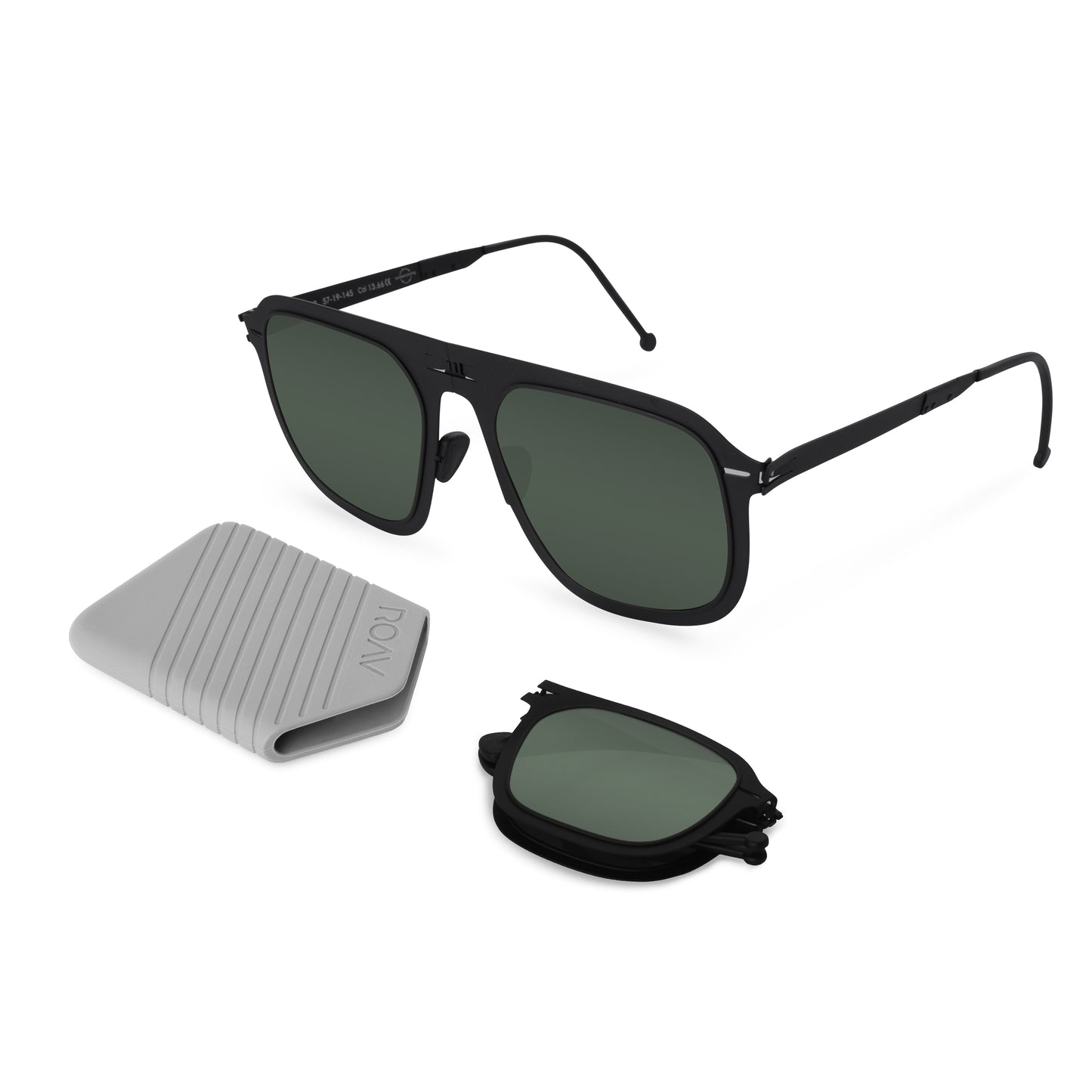 VIRGIL Folding Sunglass 8003 Matte Black / G15