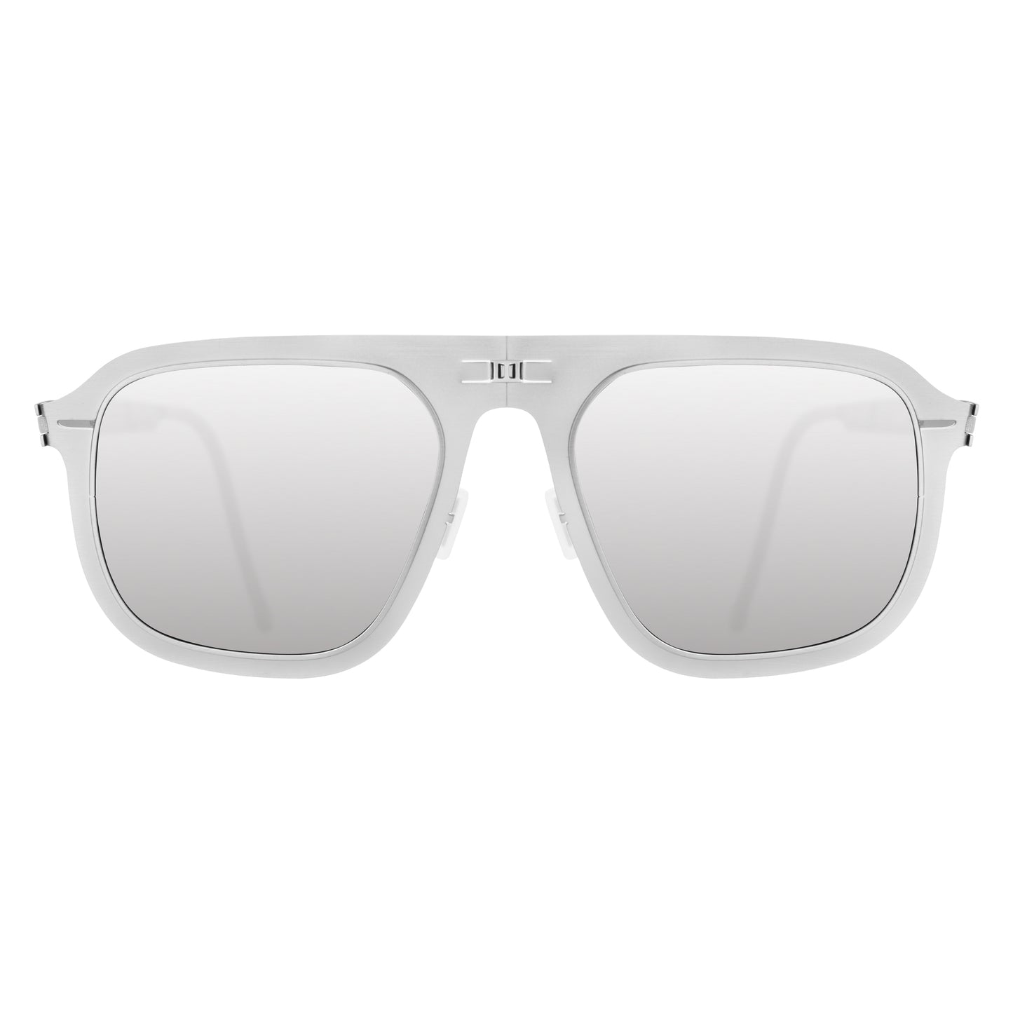 VIRGIL Folding Sunglass 8003 Brush Silver / Silver Mirror