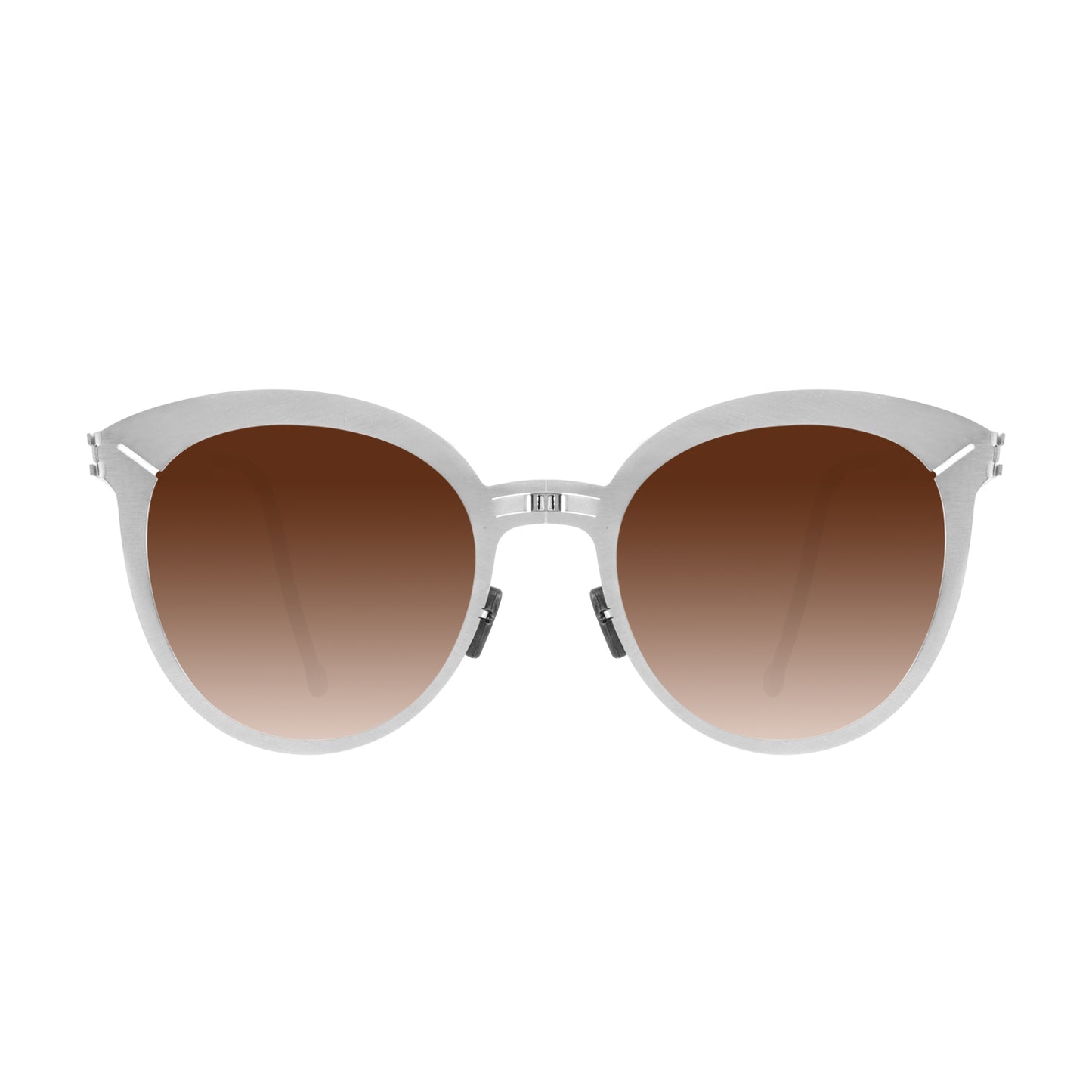 JANE Folding Sunglass 8101 Brush Silver / Brown Gradient