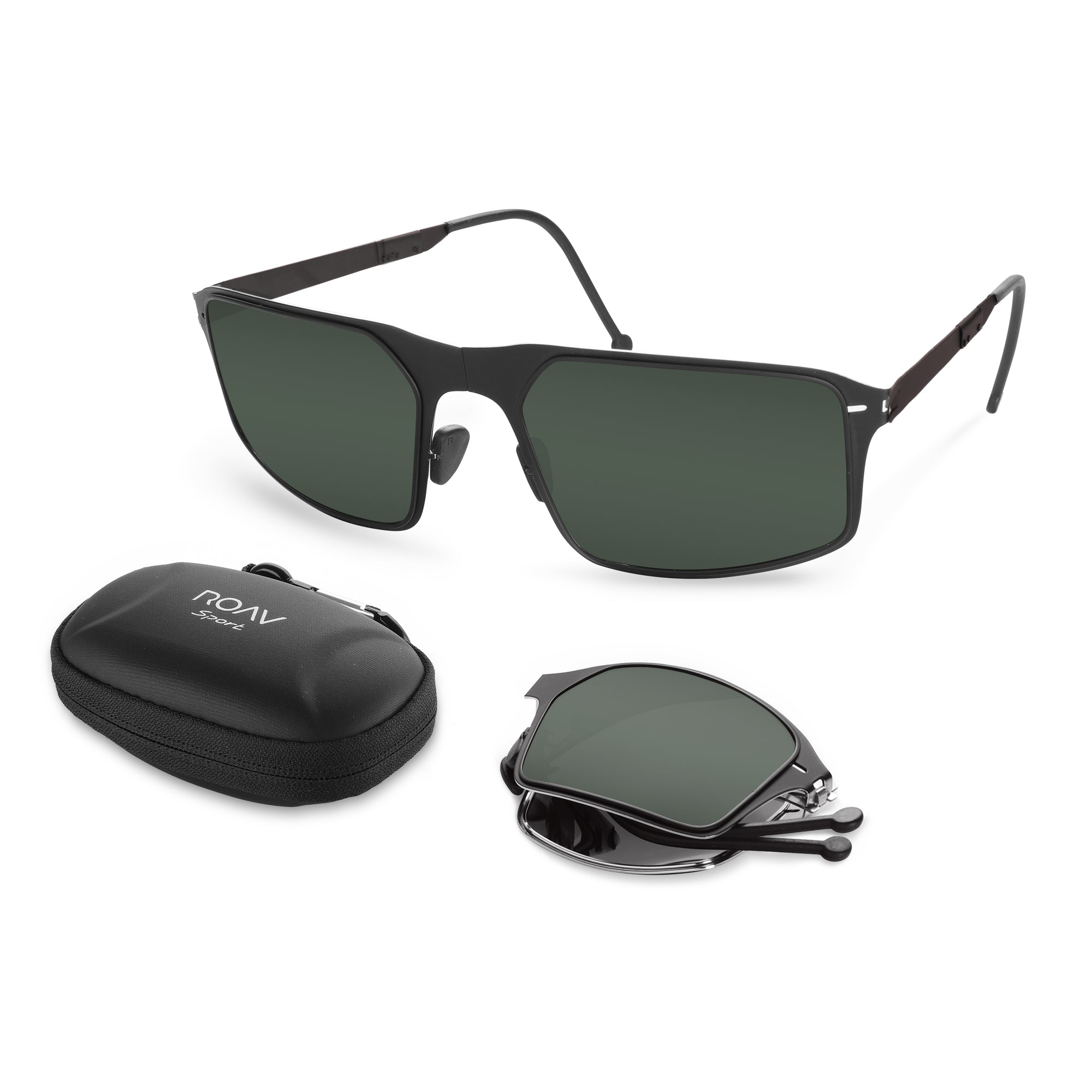 Arrow Folding Sunglass Z001 Matte Black / G15