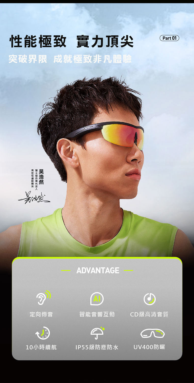 LANGSDOM AirNova 定向傳音跑步眼鏡