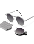 Balto Folding Sunglass 1003 Brush Sliver / Grey Gradien