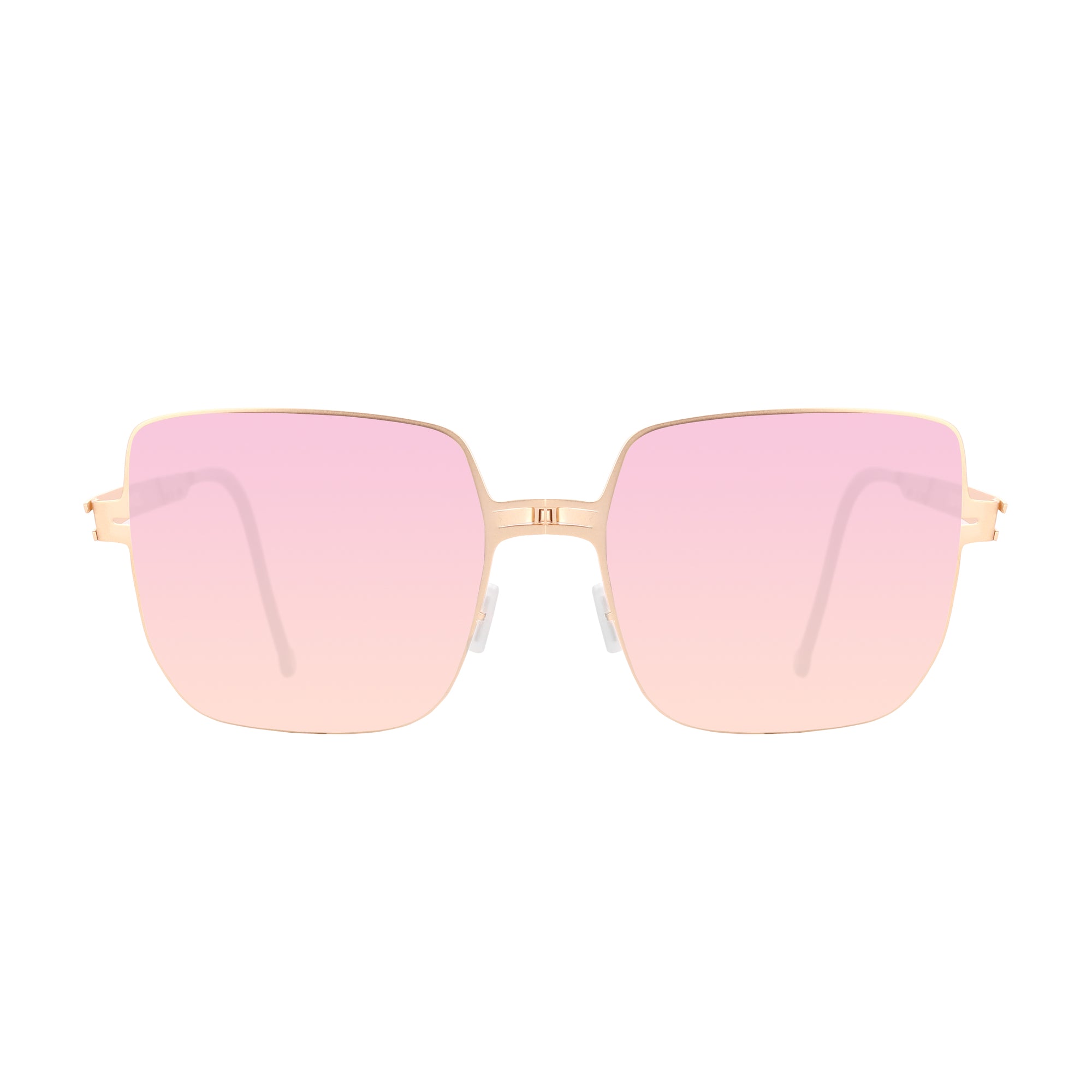 BRIGITTE Folding Sunglass S006 Brush Gold / Pink Mirror
