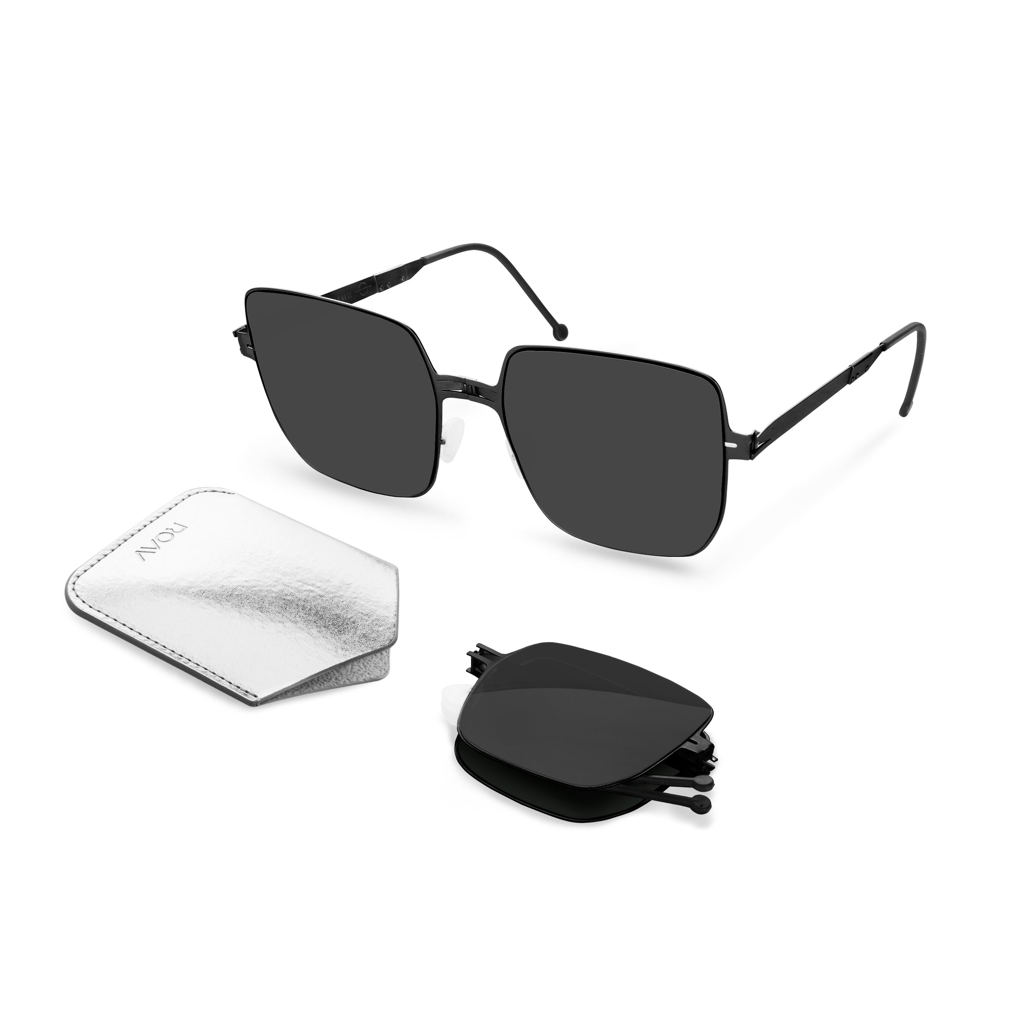 BRIGITTE Folding Sunglass S006 Black / Dark Grey