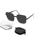 BRIGITTE Folding Sunglass S006 Black / Dark Grey