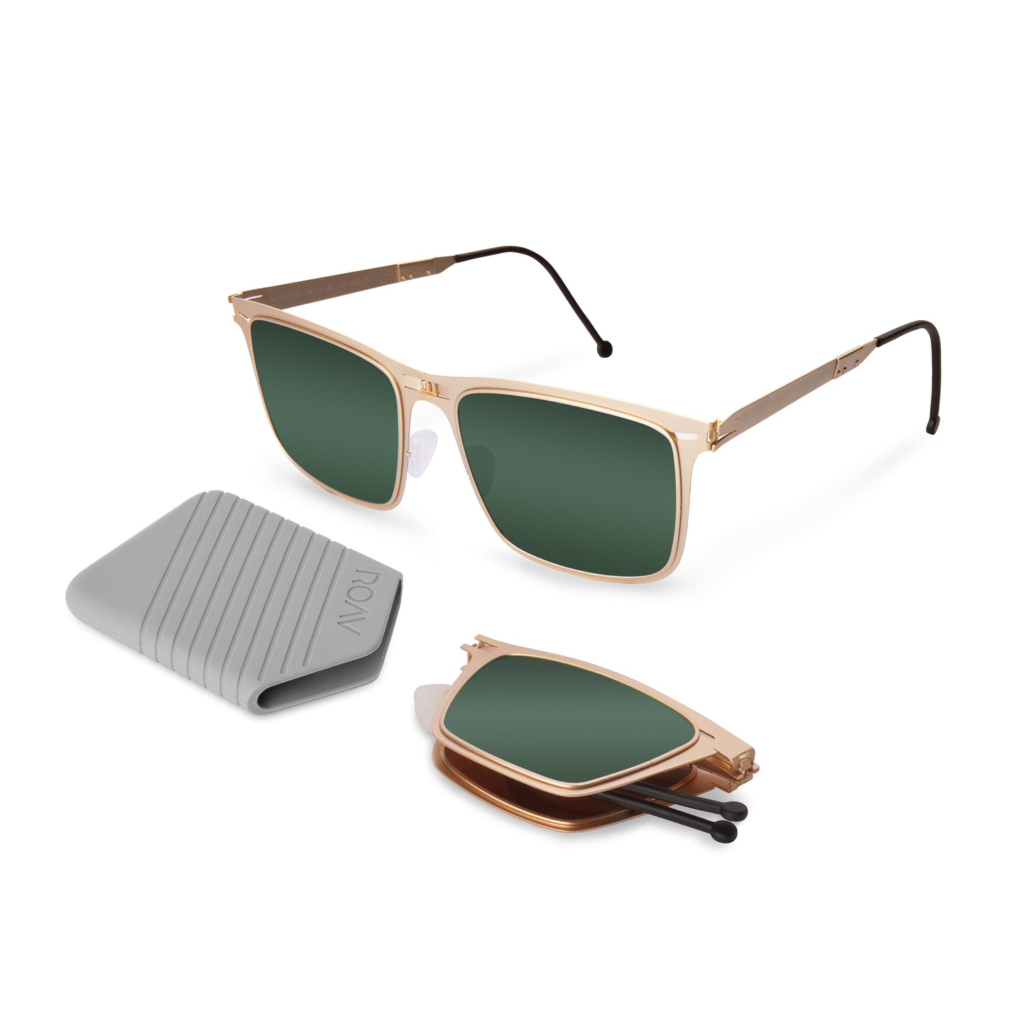 Echo Folding Sunglass 8203 Brush Gold / G15