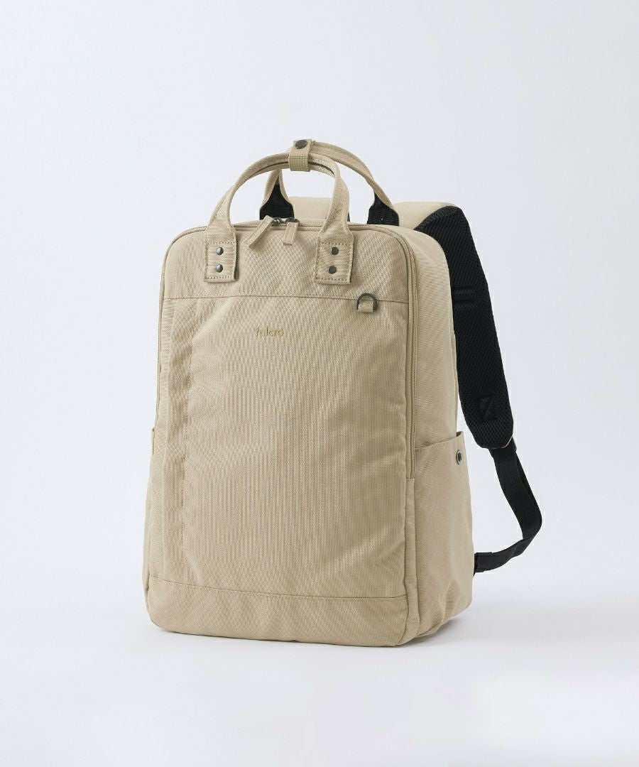 日本 fulcro 品牌城市長方形雙肩包,多收納空間實用卡其色