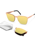 AUDREY Folding Sunglass SS002 Brush Gold / Copper Mirror