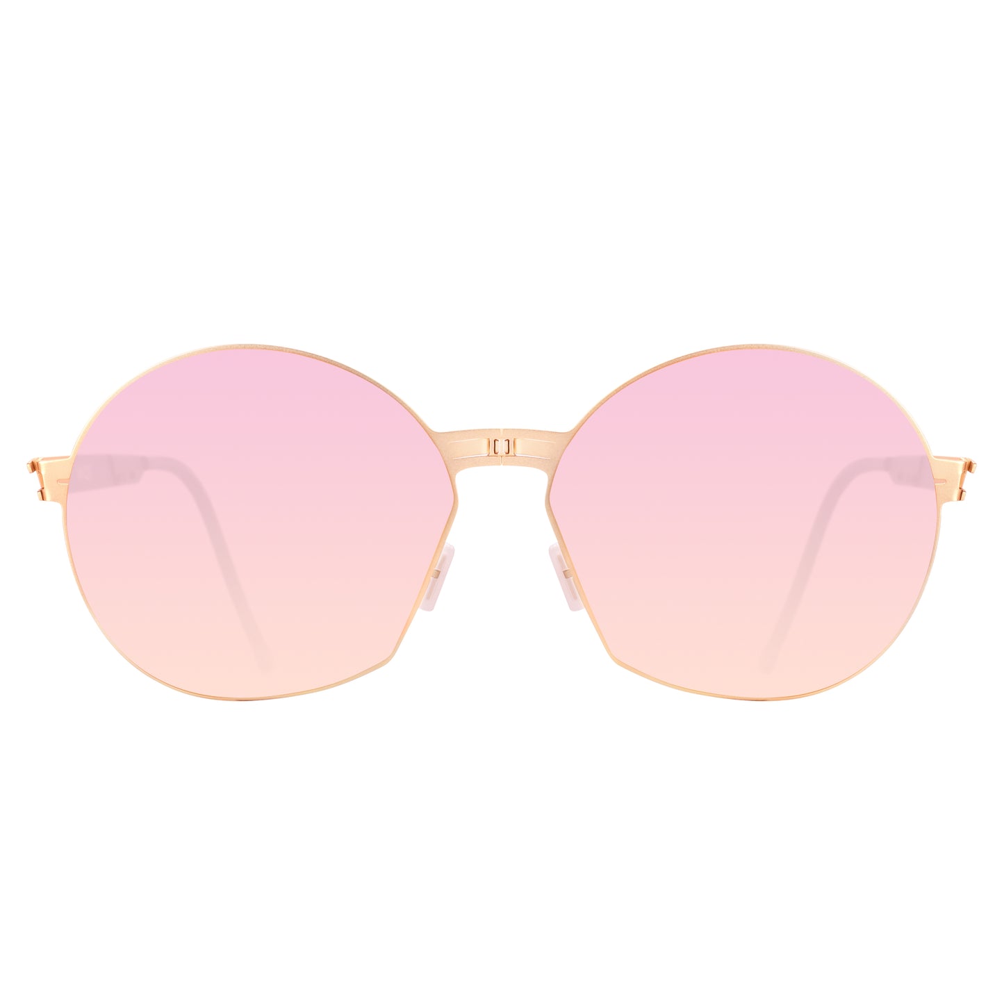 INGRID Folding Sunglass SS007 Brush Gold / Pink Mirror
