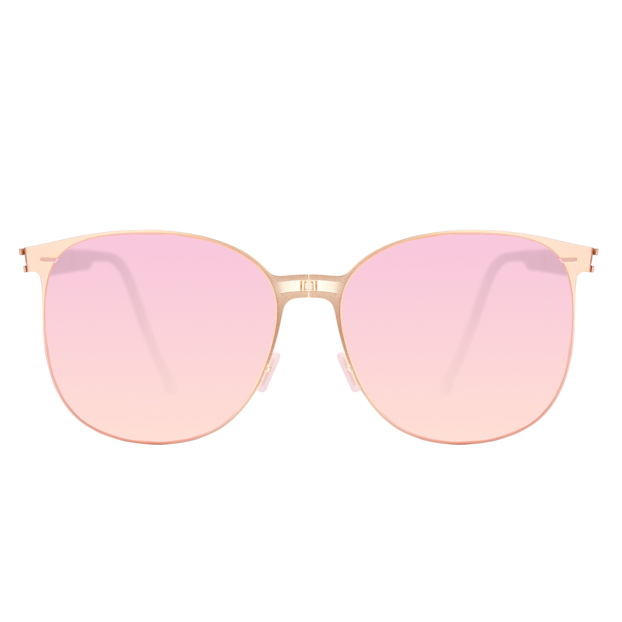 CHARLIZE Folding Sunglass SS009 Brush Gold / Pink Mirror