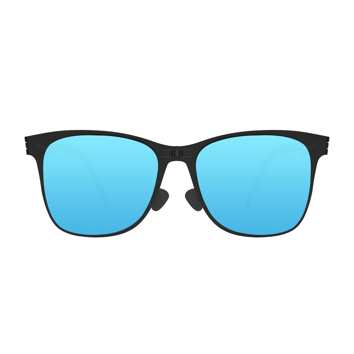 Bond Folding Sunglass SS013 Matte Black / Blue Mirror