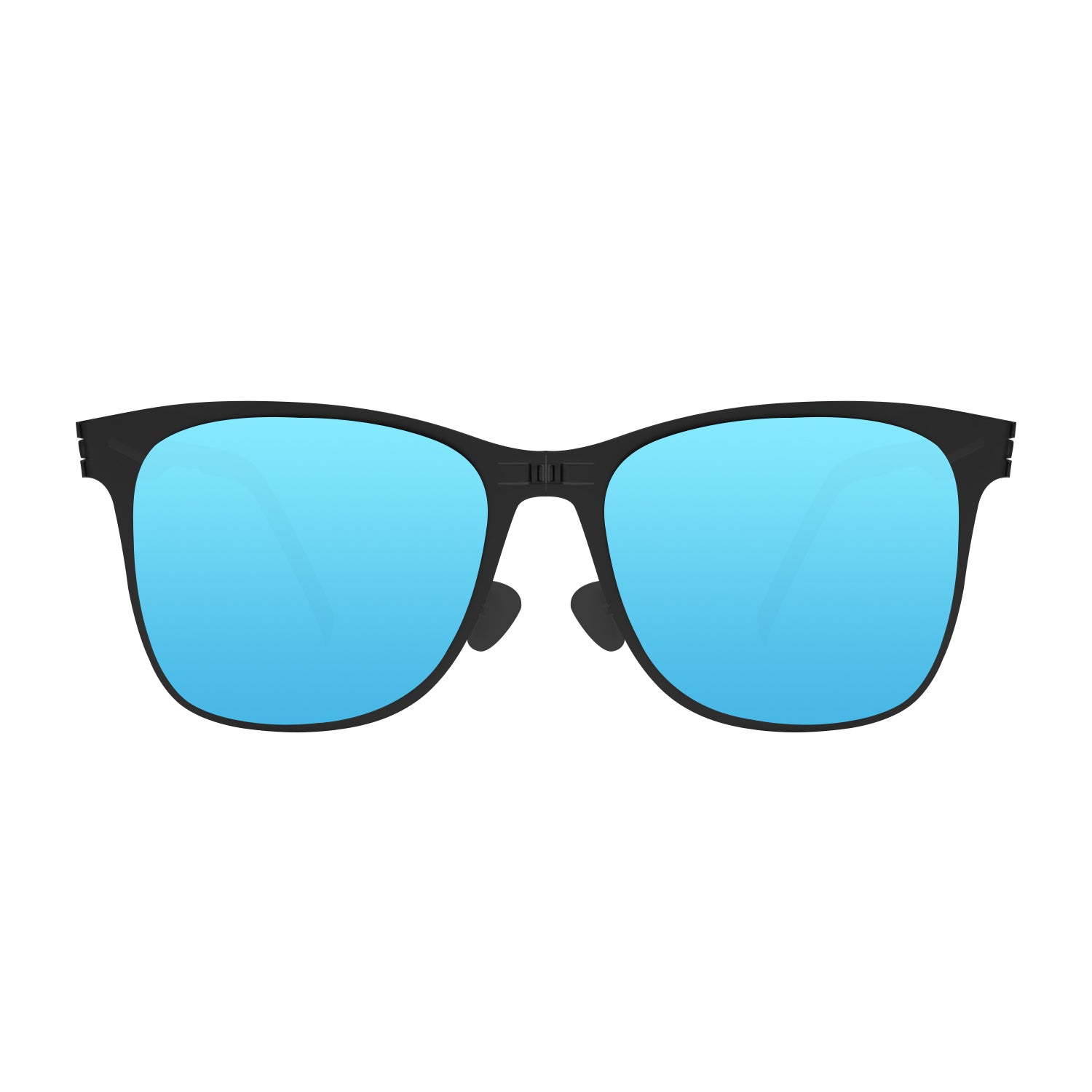 Bond Folding Sunglass SS013 Matte Black / Blue Mirror