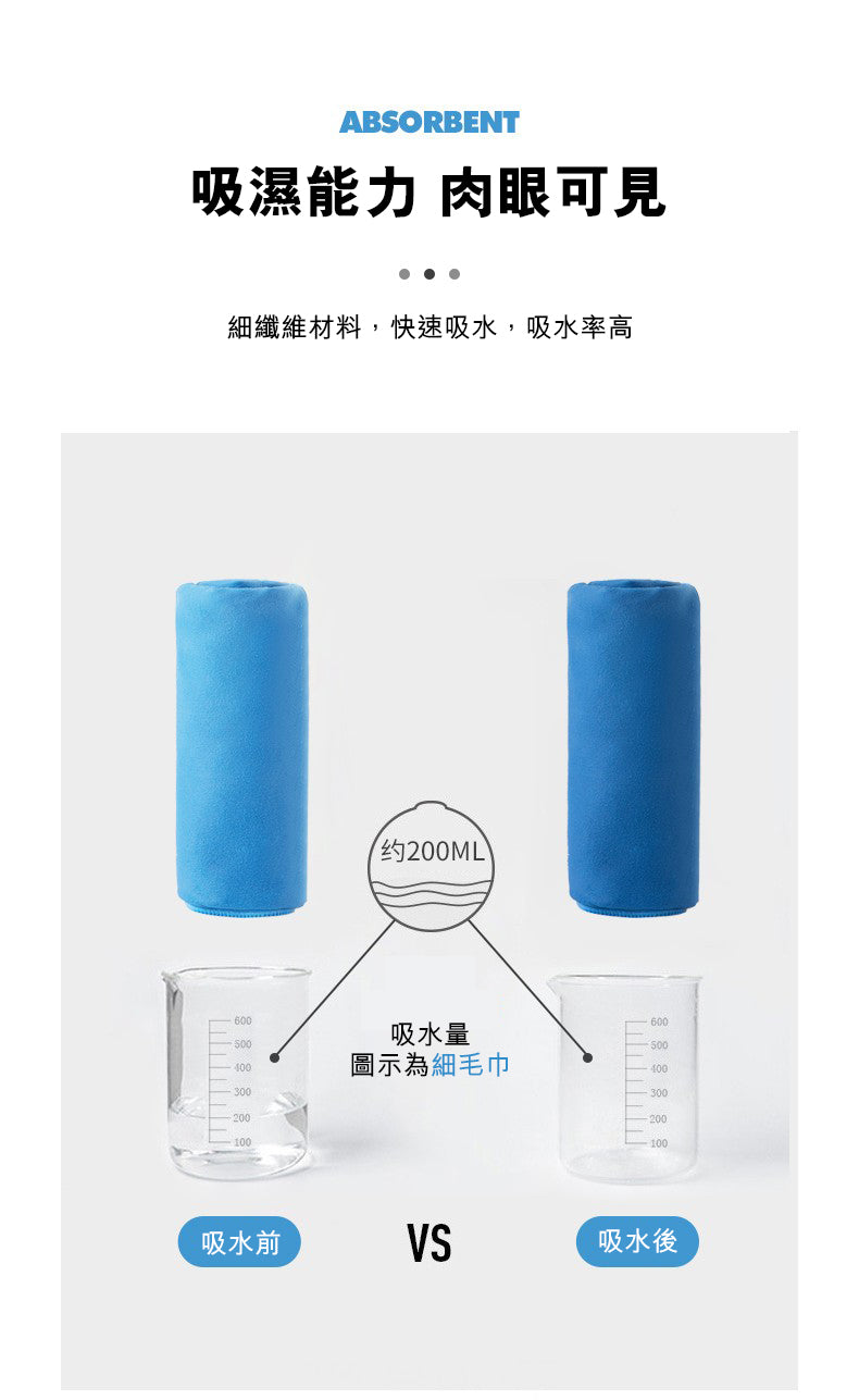 健身速乾抗菌沙灘毛巾 - 藍色/紫色