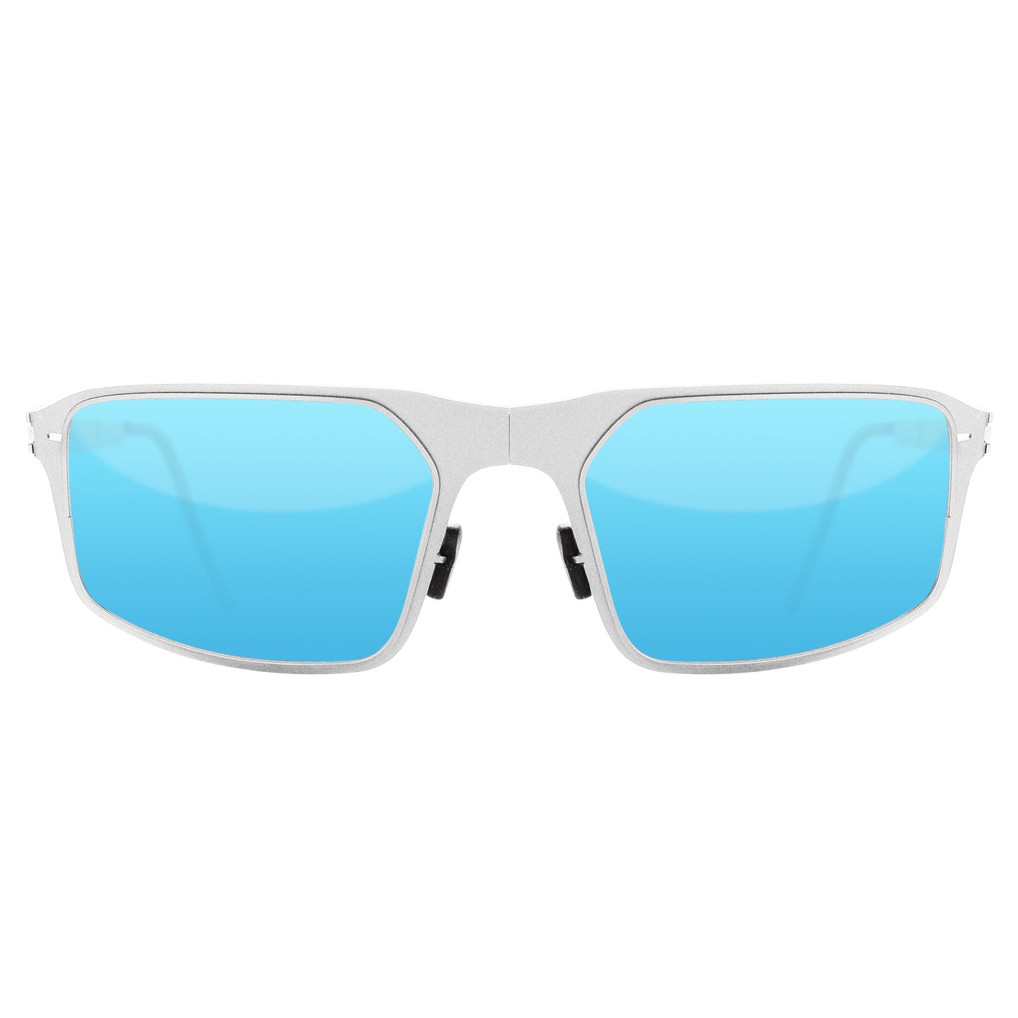 Arrow Folding Sunglass Z001 Brush Silver / Blue Mirror