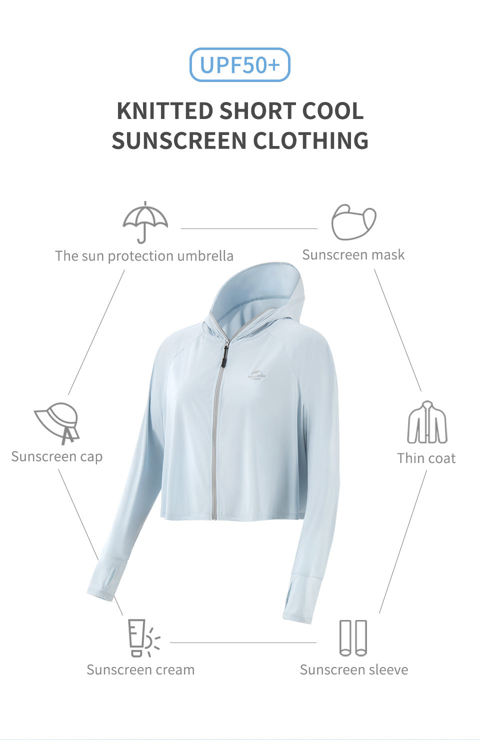 戶外長袖連帽防曬服 Knitted Short Cool Sunscreen
