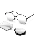 RITA Folding Sunglass S008 Mattle Black / Silver Mirror