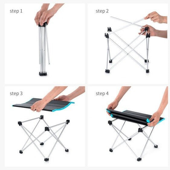 極輕量可捲式鋁合金露營桌FT08 (大-灰) Aluminum Alloy Folding Table Large (Grey)