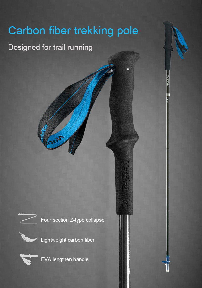 ST08 輕量碳纖維4節Z行山杖 (120cm) - 藍色 4-Node All Carbon Folding Trekking Pole (Blue) / 120cm