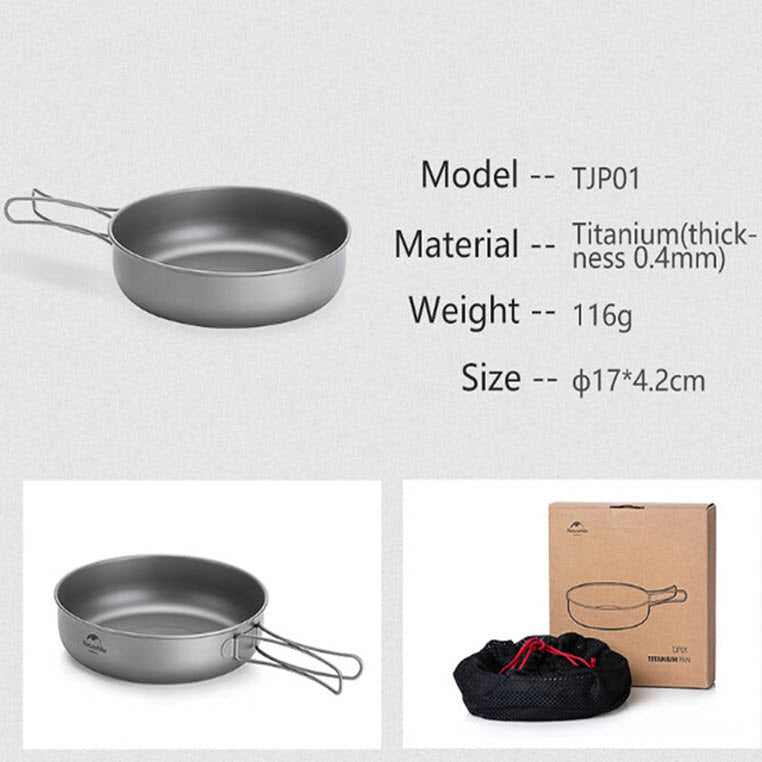 露營鈦合金煮食平底鍋 TJP01 Outdoor Ti Frying Pan-9H