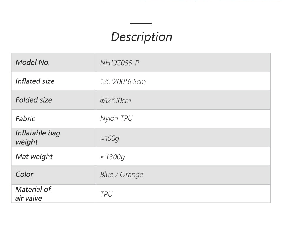 雙人輕盈TPU露營充氣床墊連充氣袋FC-11 Diamond Lightweight TPU Camping Inflatable Mattress Couple Include Inflate Bag(Blue)