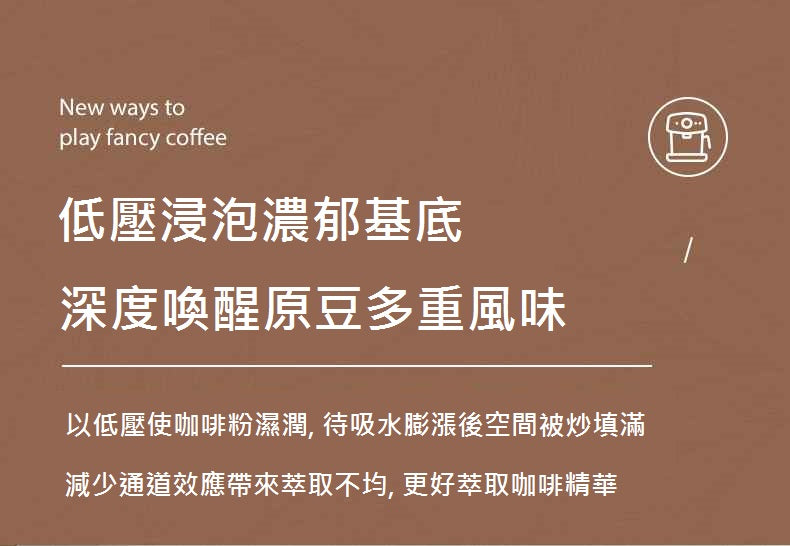 在家自製‧高壓萃取‧生活享受‧奶泡‧拉花‧PE2190 復古溫控顯示計意式半自動咖啡機