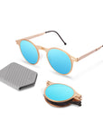 Balto Folding Sunglass 1003 Brush Gold / Blue Mirror