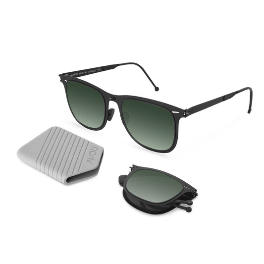 Lennox Folding Sunglass 8002 Matte Black / G15