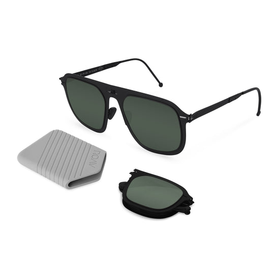 VIRGIL Folding Sunglass 8003 Matte Black / G15