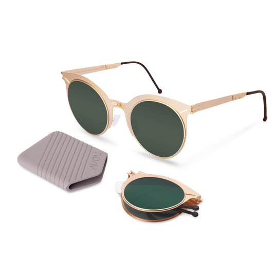 Zuma Folding Sunglass 8005 Brush Gold / G15