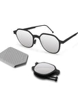 DEAN Folding Sunglass 8109 Matte Black / Silver Mirror