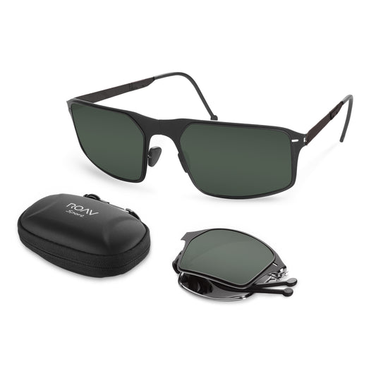 Arrow Folding Sunglass Z001 Matte Black / G15