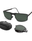 Arrow Folding Sunglass Z001 Matte Black / G15
