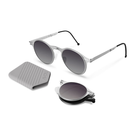 Balto Folding Sunglass 1003 Brush Sliver / Grey Gradien
