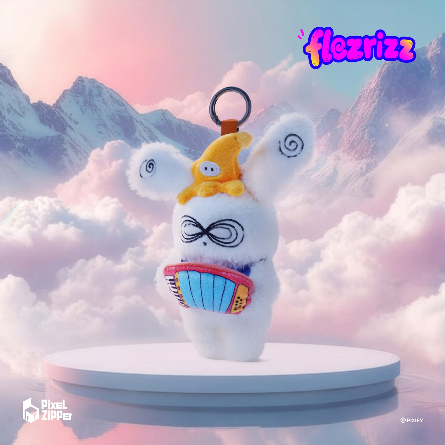 Pixel Zipper - Flezrizz 毛絨掛件盲盒 🐰 日系潮玩鎖匙扣 收藏送禮首選(1件隨機款)