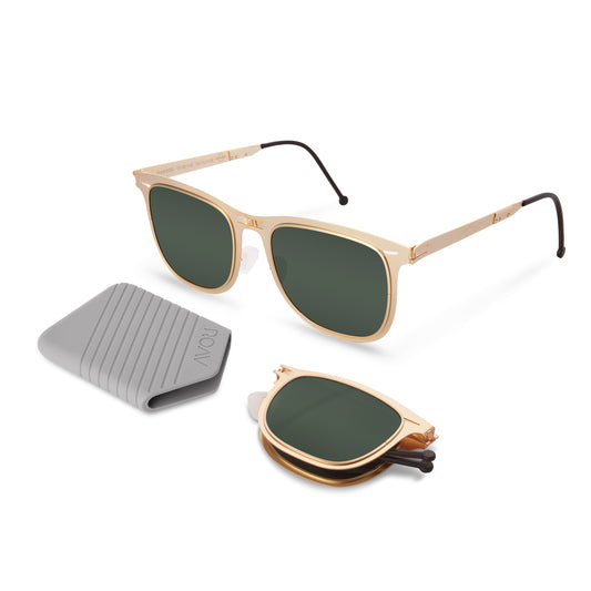 Lennox Folding Sunglass 8002 Brush Gold / G15