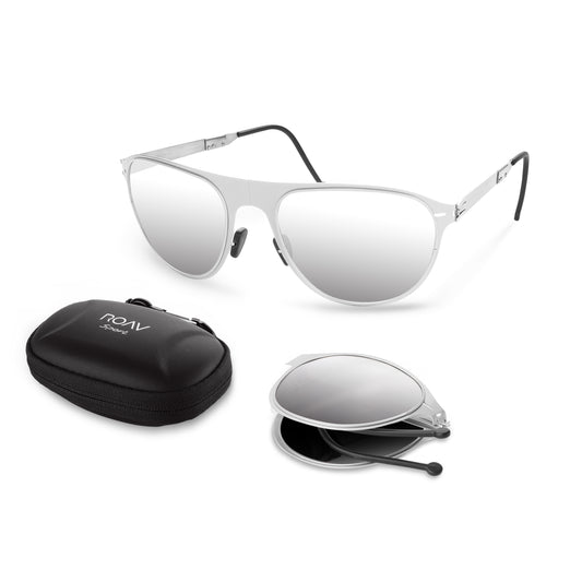 Magnum Folding Sunglass Z004 Brush Silver/Silver Mirror