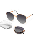 RITA Folding Sunglass S008 Brush Gold / Grey Gradient