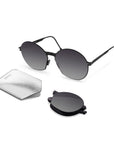 INGRID Folding Sunglass SS007 Matte Black / Grey Gradient