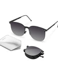 CHARLIZE Folding Sunglass SS009 Matte Black / Grey Gradient