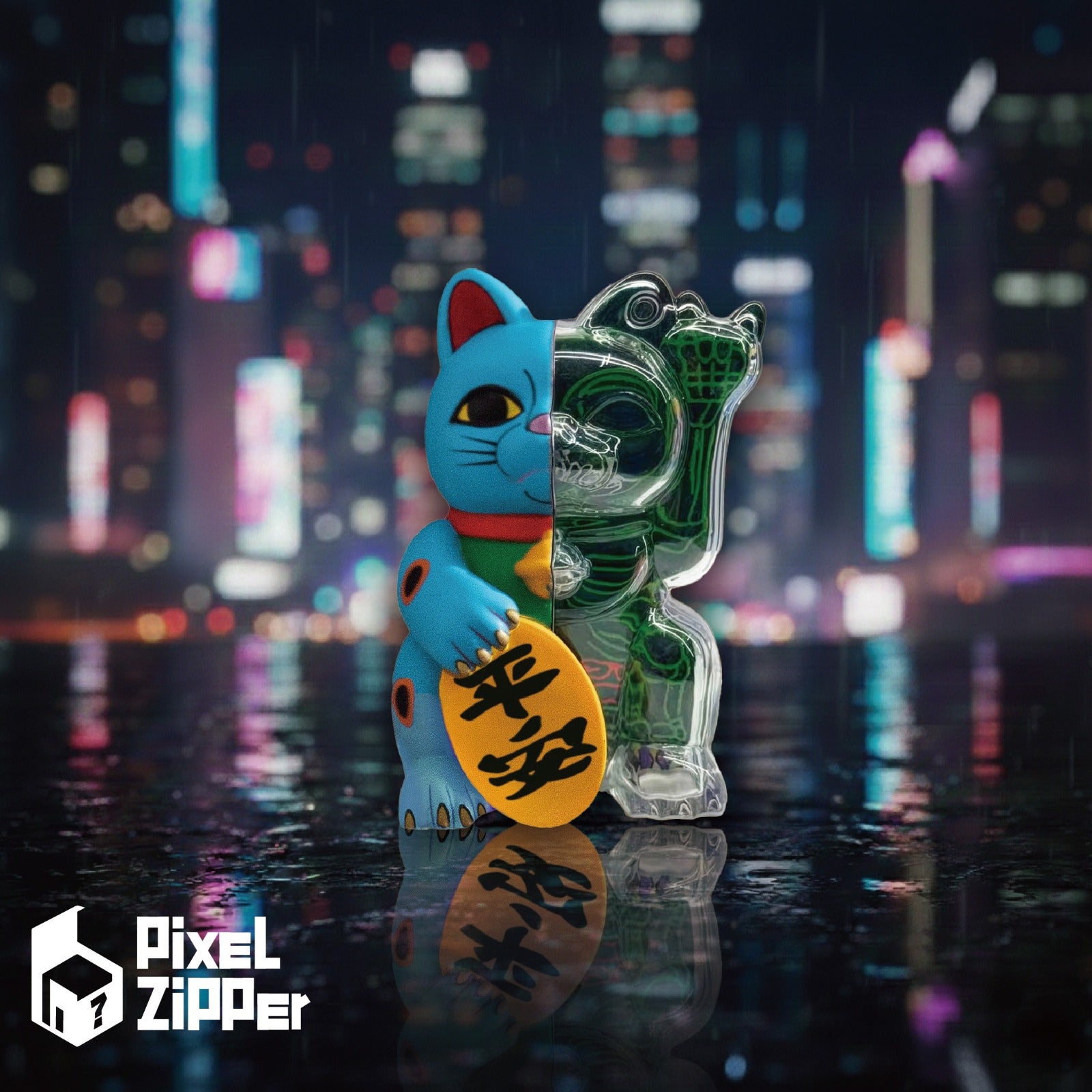 Pixel Zipper - Kouun Neko 50:50 招財貓手辦盲盒