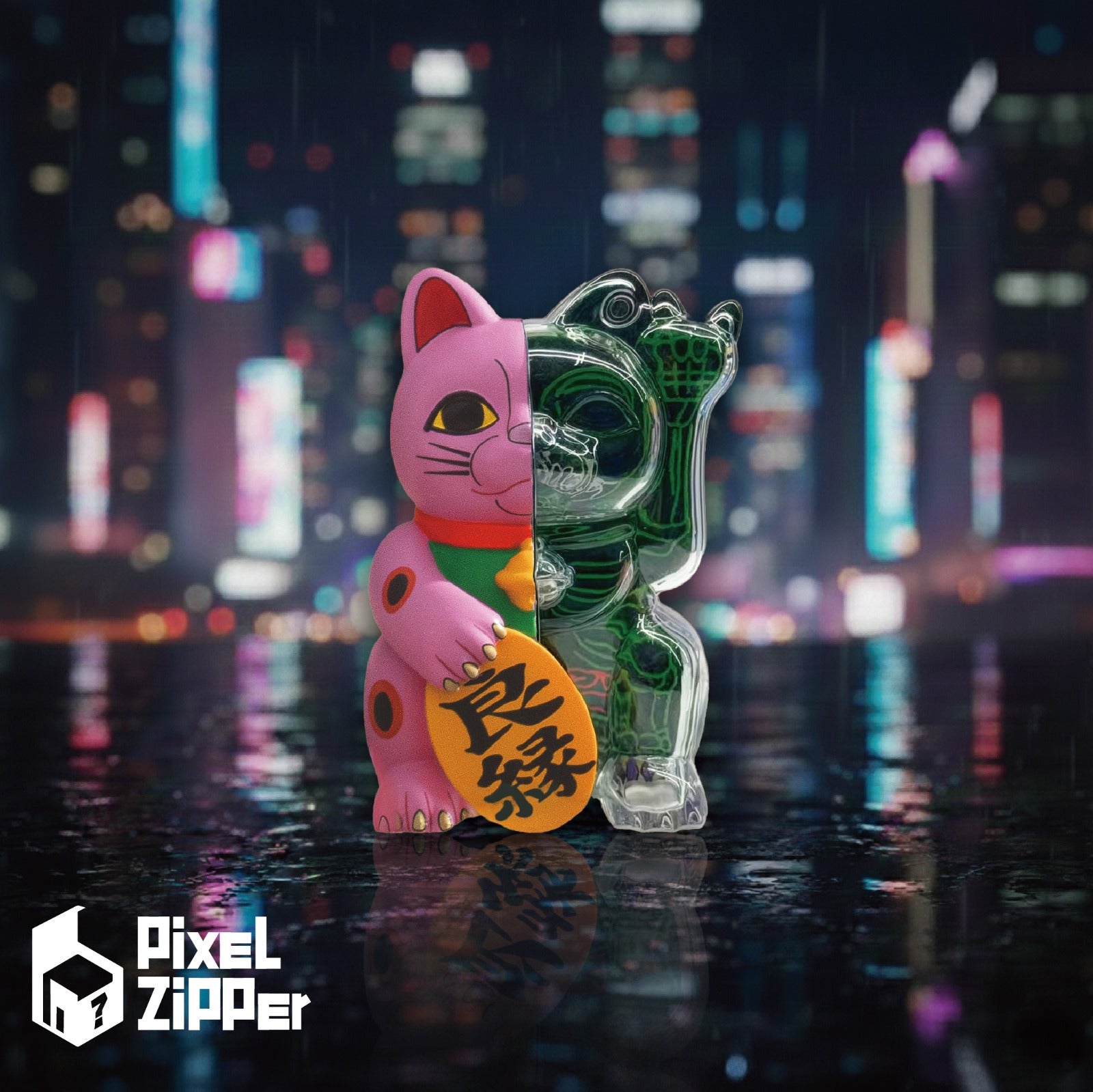 Pixel Zipper - Kouun Neko 50:50 招財貓手辦盲盒