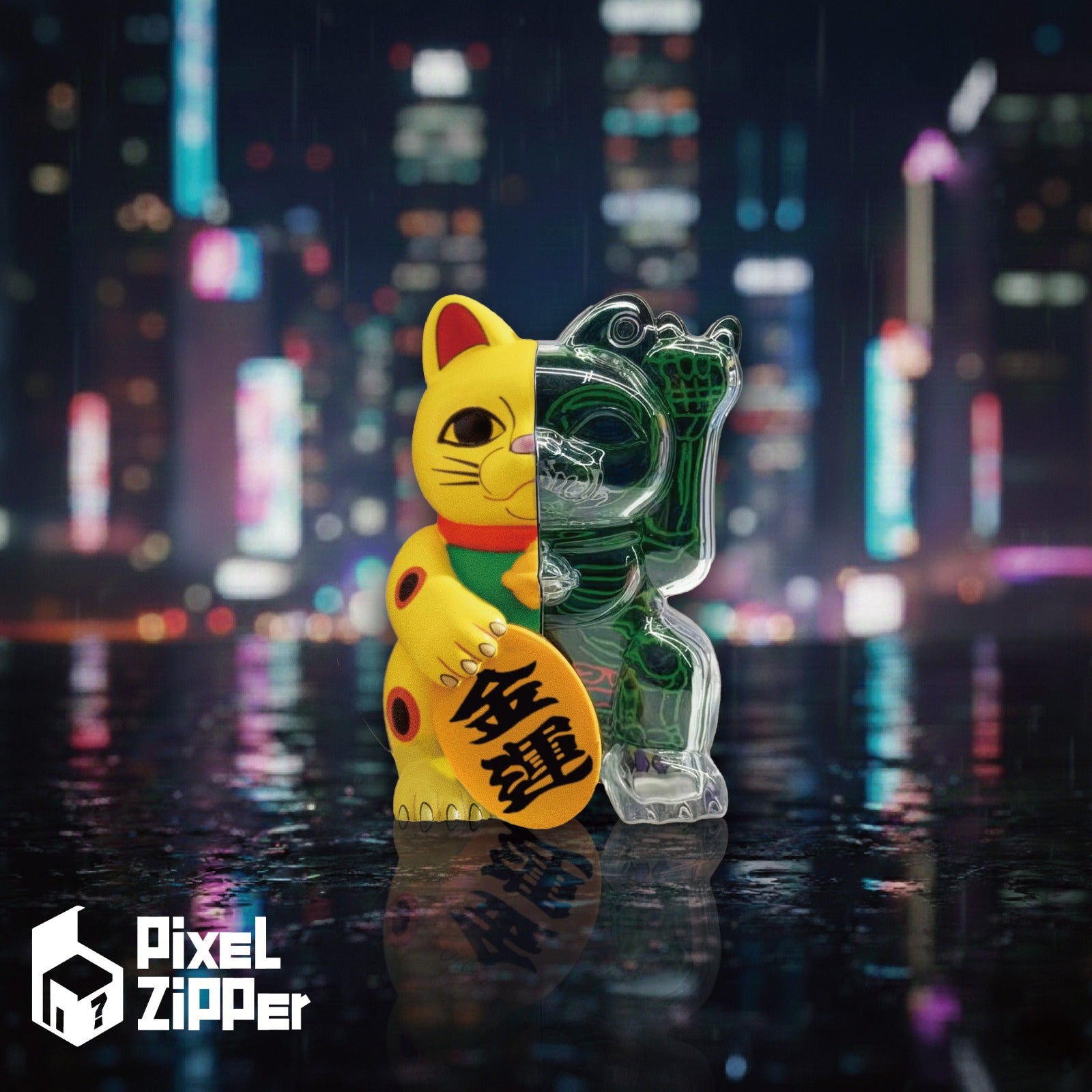 Pixel Zipper - Kouun Neko 50:50 招財貓手辦盲盒– N22 - north22 Pixel Zipper - Kouun Neko 50:50 招財貓手辦盲盒– N22 - north22