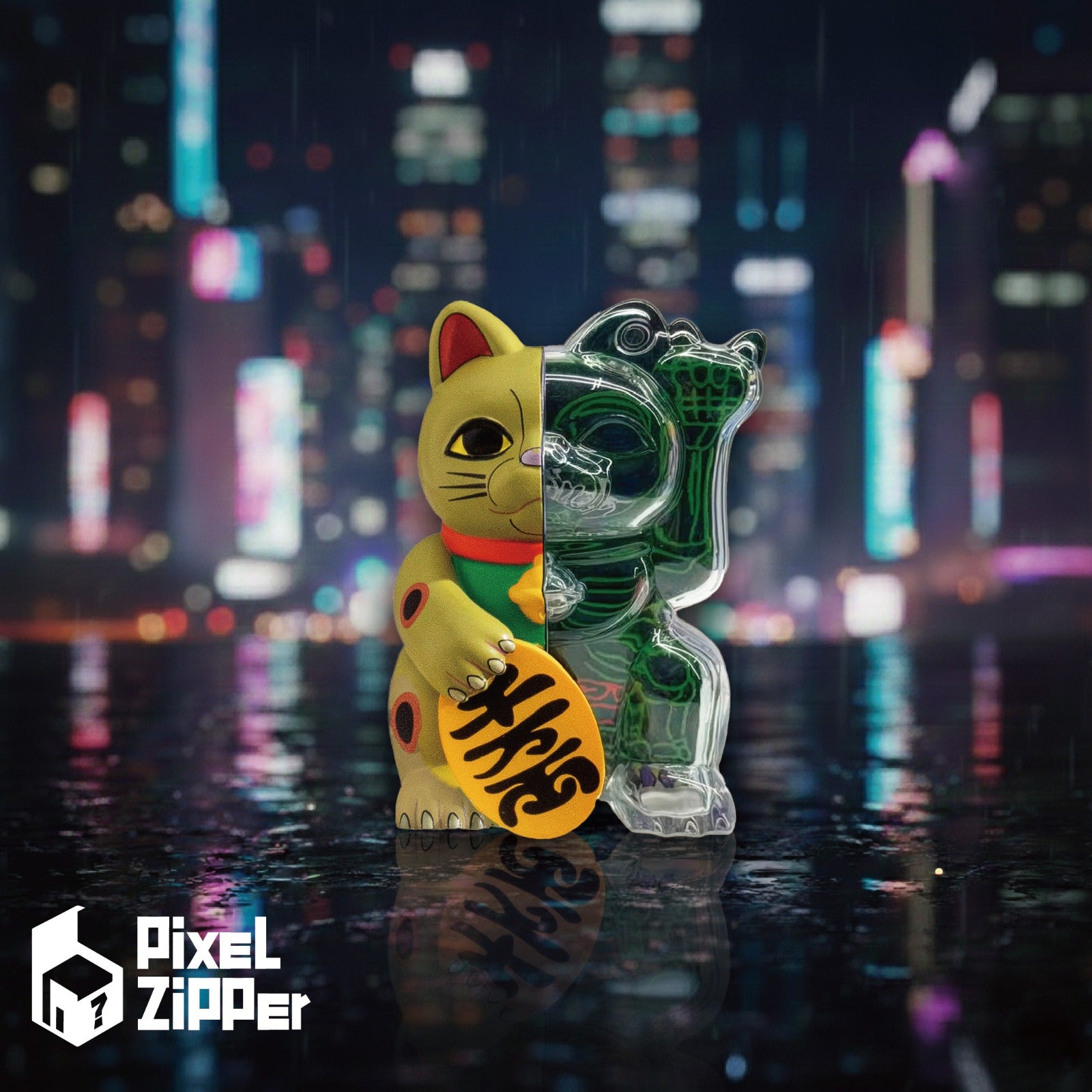 Pixel Zipper - Kouun Neko 50:50 招財貓手辦盲盒