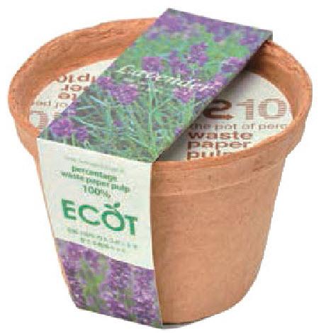 再生紙小花盆 ECOT small - 薰衣草/草莓/洋甘菊 GD-410