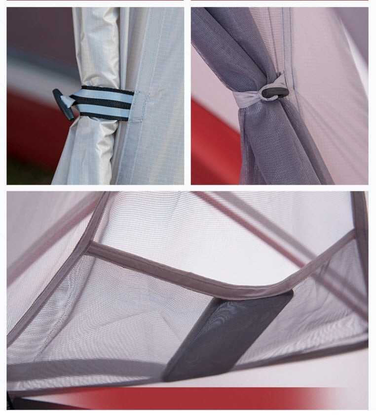 CloudUp2 20D 1-2人尼龍鋁桿輕型帳篷(附墊) - 灰色 Nylon Silicon Aluminum Pole Ultra Light Tent with Mat (Light Grey/Red)