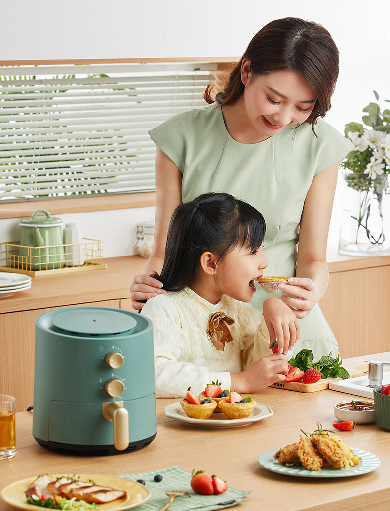 無油‧高溫‧美食‧炸物‧不黏‧易潔‧輕盈小型氣炸鍋PE7615GR