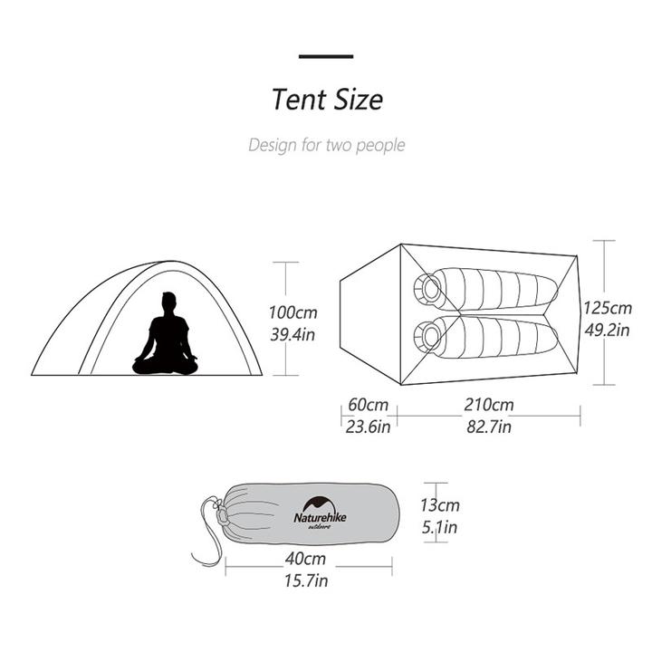 CloudUp2 20D 1-2人尼龍鋁桿輕型帳篷(附墊) - 灰色 Nylon Silicon Aluminum Pole Ultra Light Tent with Mat (Light Grey/Red)