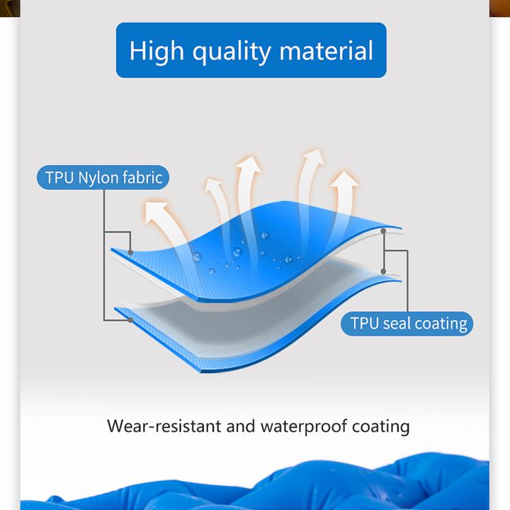 單人輕盈TPU露營充氣床墊FC-10 Diamond Lightweight TPU Camping Inflatable Mattress(Blue)